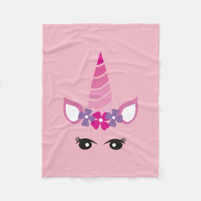 The Pink Unicorn Fleece Blanket (Front)