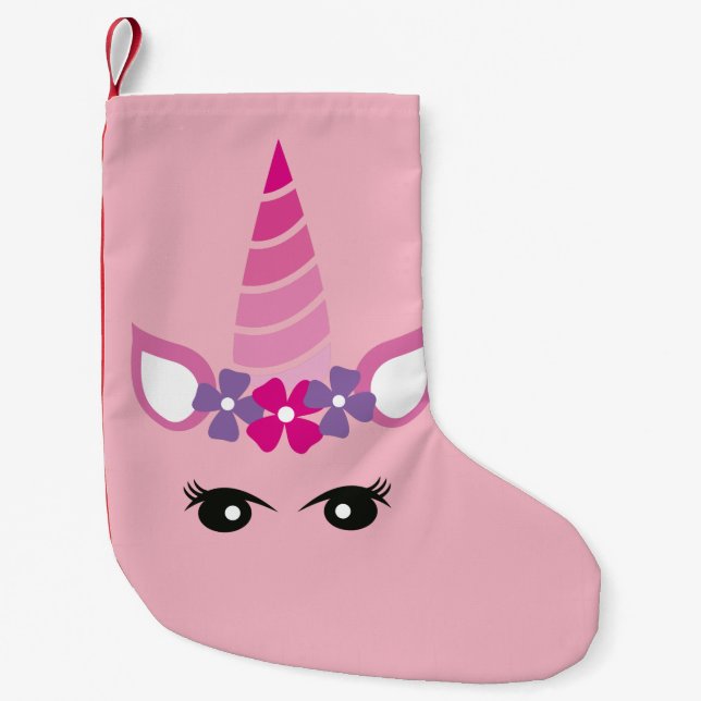 The Pink Unicorn Small Christmas Stocking (Front)