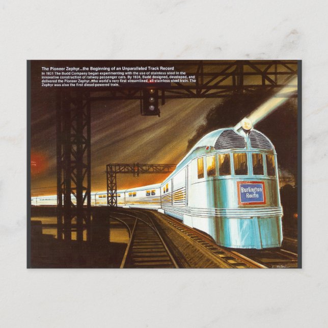 The Pioneer Zephyr 1934 Postcard (Front)