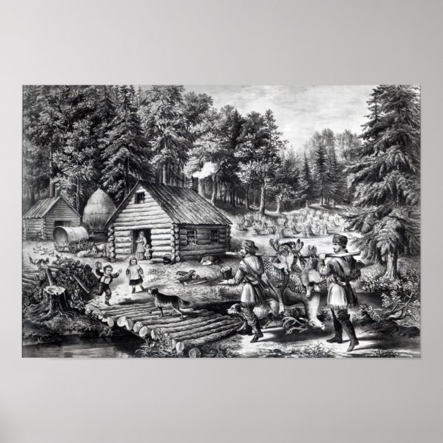 The Pioneer's Home on the Western Frontier Poster (Front)