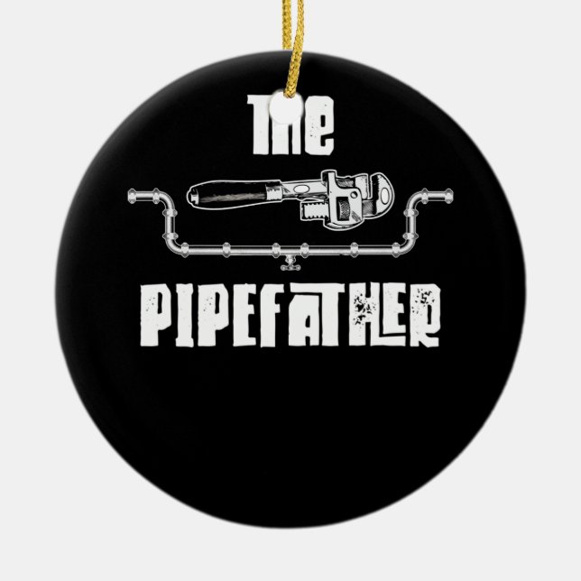 The Pipefather - Funny Plumber Plumbing Ceramic Ornament (Front)