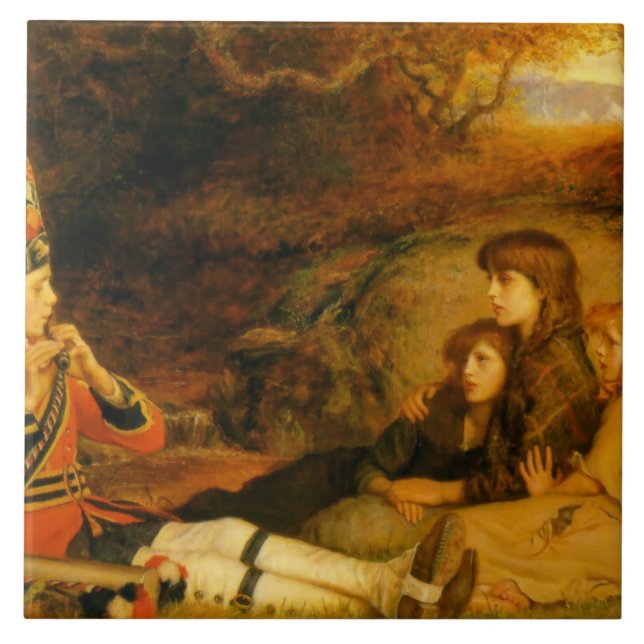 The Piper (by John Everett Millais) Ceramic Tile (Front)