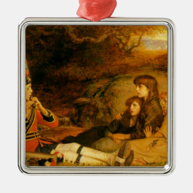 The Piper (by John Everett Millais) Metal Ornament (Front)