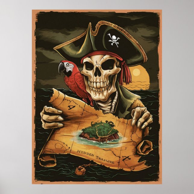 The Pirate and the Treasure Map Poster (Front)