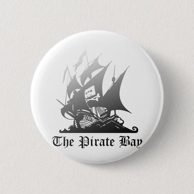 The Pirate Bay Grey To Black 6 Cm Round Badge (Front)