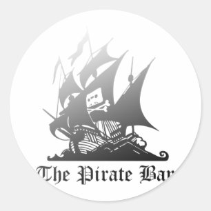 The Pirate Bay Grey To Black Classic Round Sticker