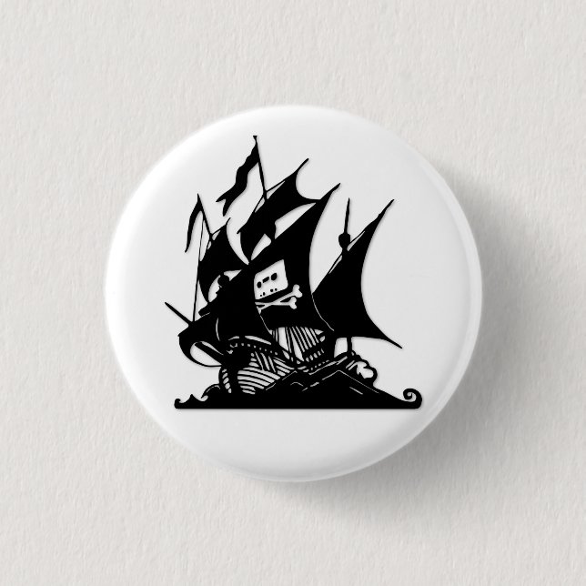 The Pirate Bay Logo Ship 3 Cm Round Badge (Front)