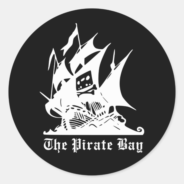 the pirate bay pirate ship logo classic round sticker (Front)