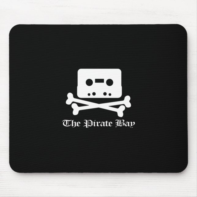 The Pirate Bay White Crossbone Logo Mouse Pad (Front)