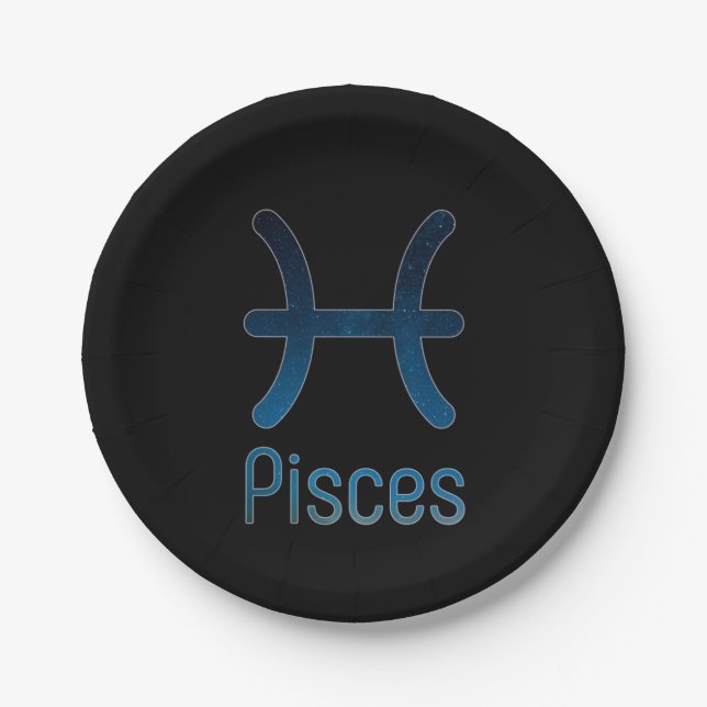 The Pisces Constellation - Galaxy  Paper Plate (Front)