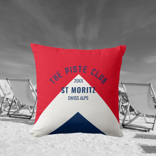 The Piste Club Red Navy Custom Winter Ski Cushion