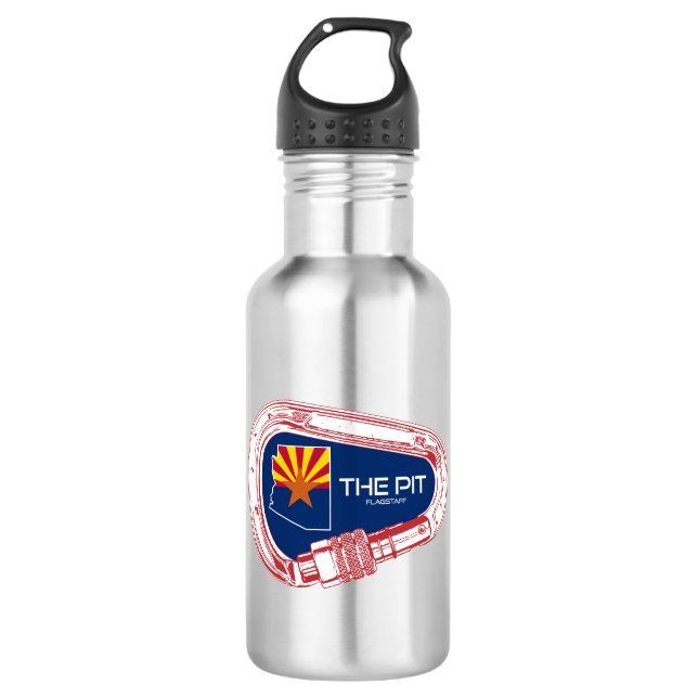 The Pit Flagstaff Arizona Climbing Carabiner 532 Ml Water Bottle (Front)