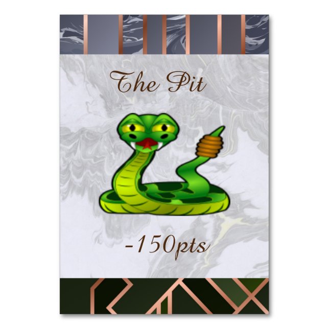 The Pit Snake Table Number (Back)