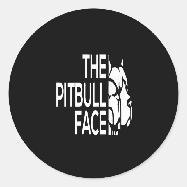 The Pitbull Face Classic Round Sticker (Front)