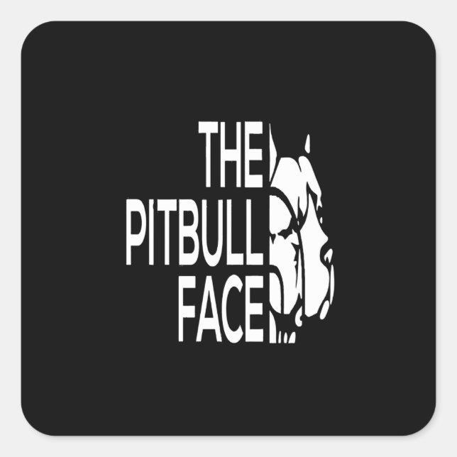 The Pitbull Face Square Sticker (Front)