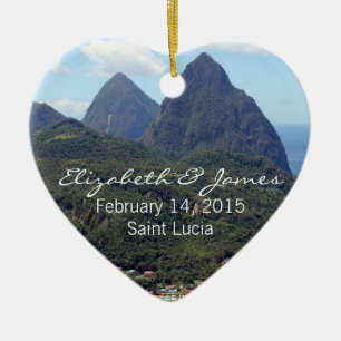 The Pitons and Soufriere Ceramic Tree Decoration