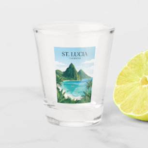 The Pitons Saint Lucia Shot Glass