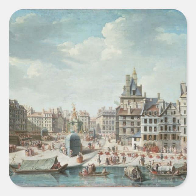 The Place de Greve, Paris Square Sticker (Front)