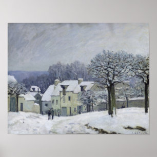The Place du Chenil at Marly-le-Roi, Snow, 1876 Poster