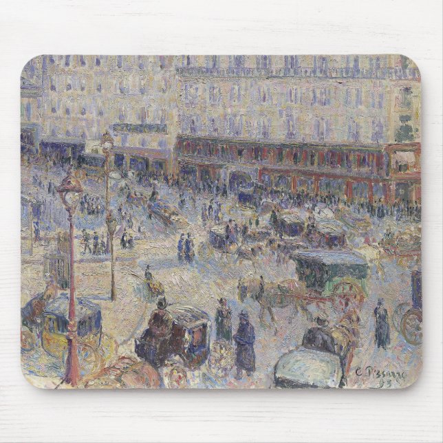 The Place du Havre, Paris by Pissarro Mouse Pad (Front)