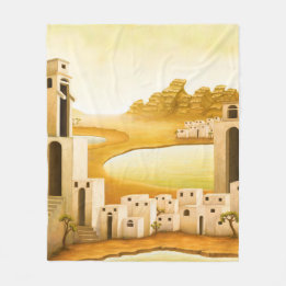 "The Place" - Middle East / Orient Desert Painting Fleece Blanket