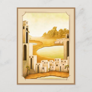 "The Place" - Middle East / Orient Desert Painting Postcard