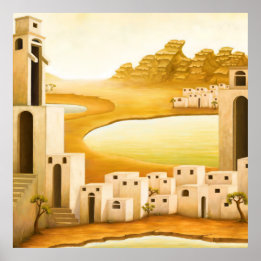 "The Place" - Middle East / Orient Desert Painting Poster
