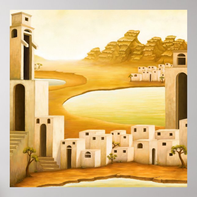 "The Place" - Middle East / Orient Desert Painting Poster (Front)