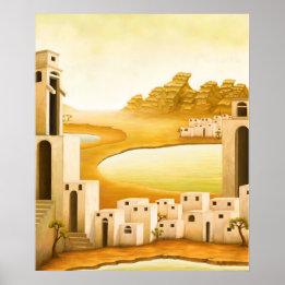 "The Place" - Middle East / Orient Desert Painting Poster