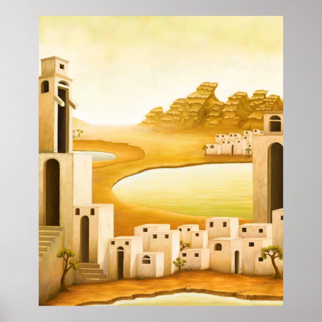 "The Place" - Middle East / Orient Desert Painting Poster (Front)