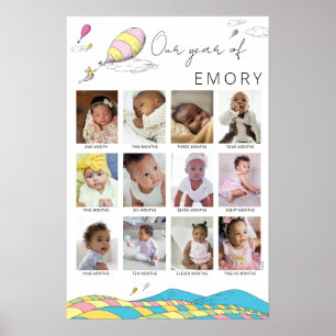 The Places You'll Go   Baby's 1st Year Collage  Poster