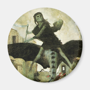 The Plague by Arnold Bocklin, Vintage Symbolism Magnet