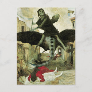 The Plague by Arnold Bocklin, Vintage Symbolism Postcard