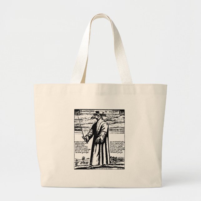 The Plague Doctor. Large Tote Bag (Front)