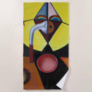 The Plague Doctor - Oil Painting Beach Towel