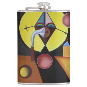 The Plague Doctor - Oil Painting Hip Flask