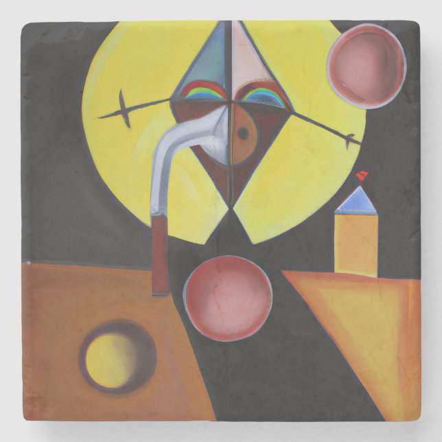 The Plague Doctor - Oil Painting Stone Coaster (Front)