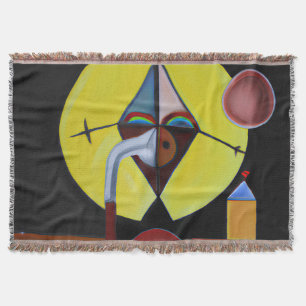 The Plague Doctor - Oil Painting Throw Blanket