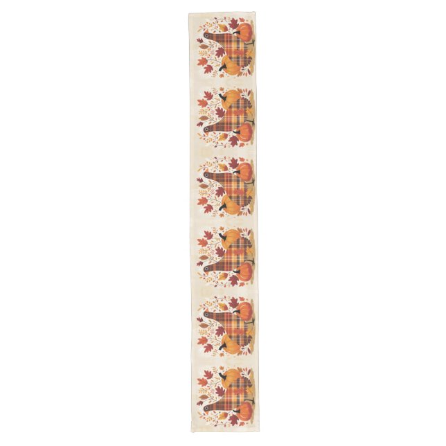 The Plaid Turkey Waltz Long Table Runner (Front)