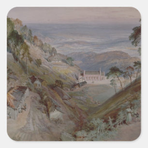 The Plains, Landour Church, Mussoorie, 1884 Square Sticker