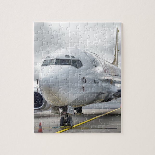 The plane at the airport on road jigsaw puzzle (Vertical)