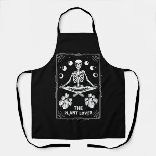 The Plant Lover Tarot Card Halloween Skeleton Moon Apron