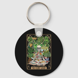 The Plant Lover Tarot Card Skeleton Spooky Season  Key Ring