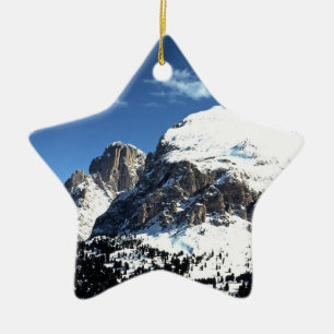The Plattkofel and Langkofel Italy Holiday Card Po Ceramic Ornament