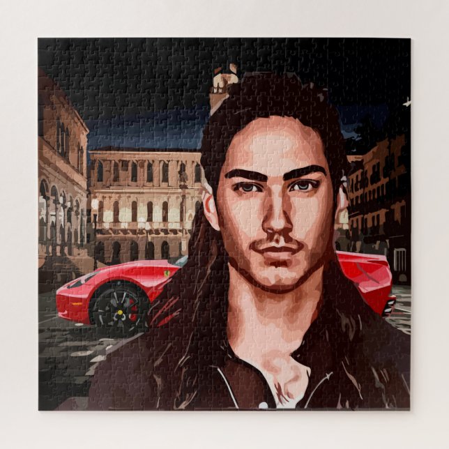 The Player Handsome guy Original abstract art  Jigsaw Puzzle (Vertical)