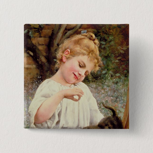 The Playful Kitten 15 Cm Square Badge (Front)