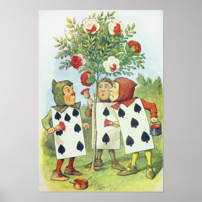 The Playing Cards Painting the Rose Bush Poster (Front)