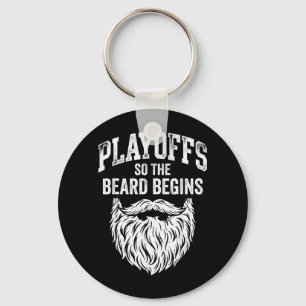 The Playoffs The Beard Begins Ice Hockey Lover Key Ring