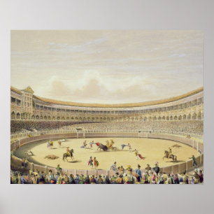 The Plaza de Toros of Madrid, 1865 (colour litho) Poster