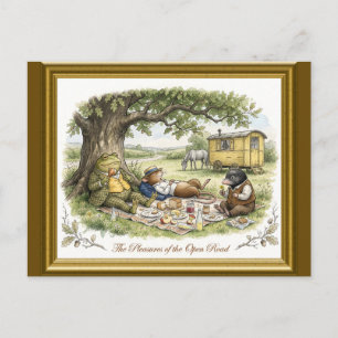 The Pleasures of the Open Road Wind in the Willows Holiday Postcard